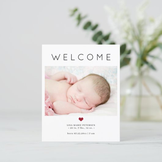 予算ベビーようこそ写真の誕生のお知らせ (スタンド正面)