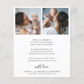 予算ベビーようこそ写真の誕生のお知らせ (裏面)