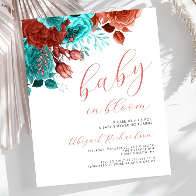 予算ベビーイン開花サンゴティール（緑がかった色）フローラベビーシャワー (クリエイターアップロード済み)