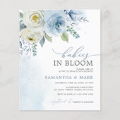 予算ベビーイン開花ツインシャワー招待状 (正面)