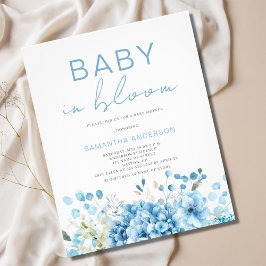 予算ベビーイン開花ボーイベビーシャワー招待状 チラシ