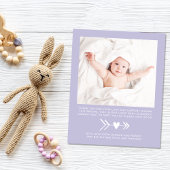 予算ベビーガール写真紫の誕生発表