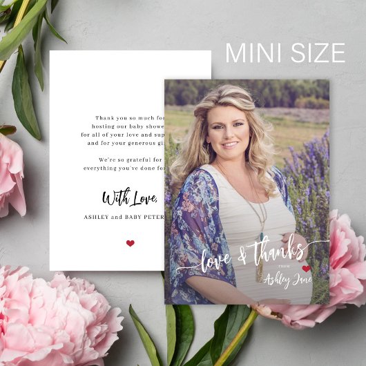 予算ベビーシャワモダンー写真ス感謝していトスクリプト ノートカード