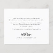 予算ベビーシャワーエレガント写真サンキューカード チラシ (裏面)