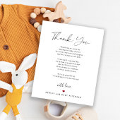 予算ベビーシャワースクリプトサンキューカード