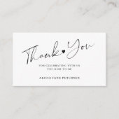予算ベビーシャワースクリプトホワイトブラック感謝していユー エンクロージャーカード (正面)