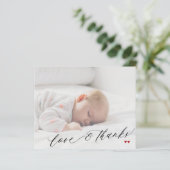 予算ベビーシャワー写真シンプルサンキューカード (スタンド正面)