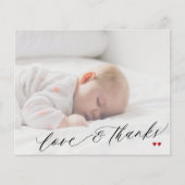 予算ベビーシャワー写真シンプルサンキューカード チラシ (正面)