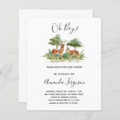 予算ベビーシャワー森林への招待 (正面/裏面)