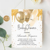 予算ベビーシャワー白金ゴールドグリッターバルーン