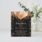 予算ベビーシャワー黒金ゴールドグリッター招待 (スタンド正面)