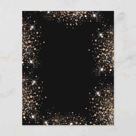 予算ベビーシャワー黒金ゴールドグリッター招待 (裏面)