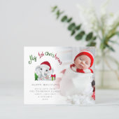 予算ベビー初めてのクリスマスゾウ写真カード (スタンド正面)