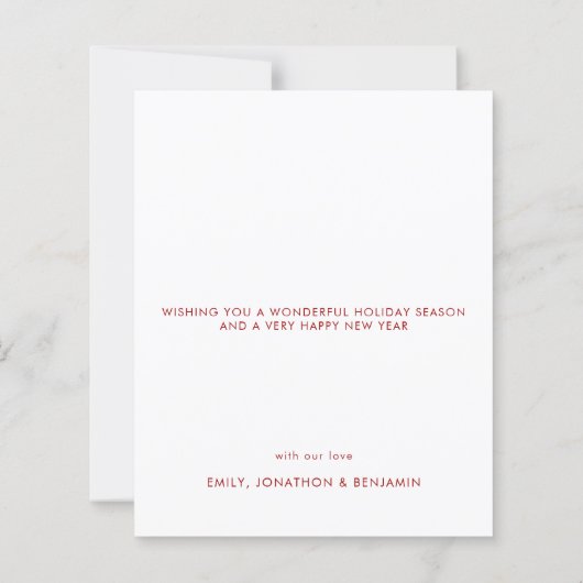 予算ベビー初めてのクリスマスフォトスモールフラットカード (裏面)