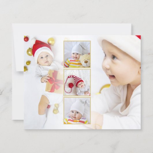 予算ベビー初めてのクリスマス6写真ホリデーカード (裏面)