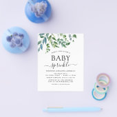 予算ベビー散水シャワーグリーンリーボタニカルフライ チラシ (シングル)