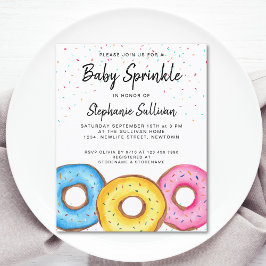 予算ベビー散水ドーナツ赤ちゃんシャワー招待状