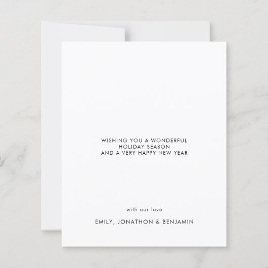 予算ベビー第1回クリスマスフォトスモールフラットカード (裏面)