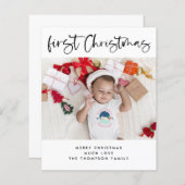 予算ベビー第1回クリスマスフォトスモールフラットカード (正面/裏面)
