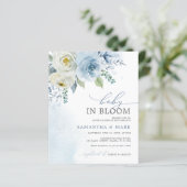 予算ベビー開花ほこりっぽいベビーシャワー招待状 (スタンド正面)