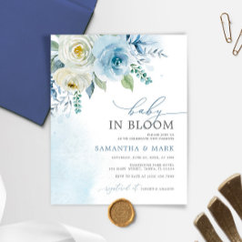 予算ベビー開花ほこりっぽいベビーシャワー招待状