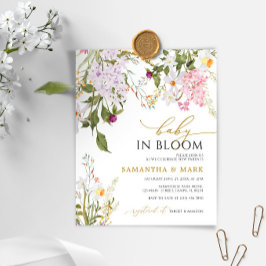 予算ベビー開花ウィルフラワーシャワー招待状