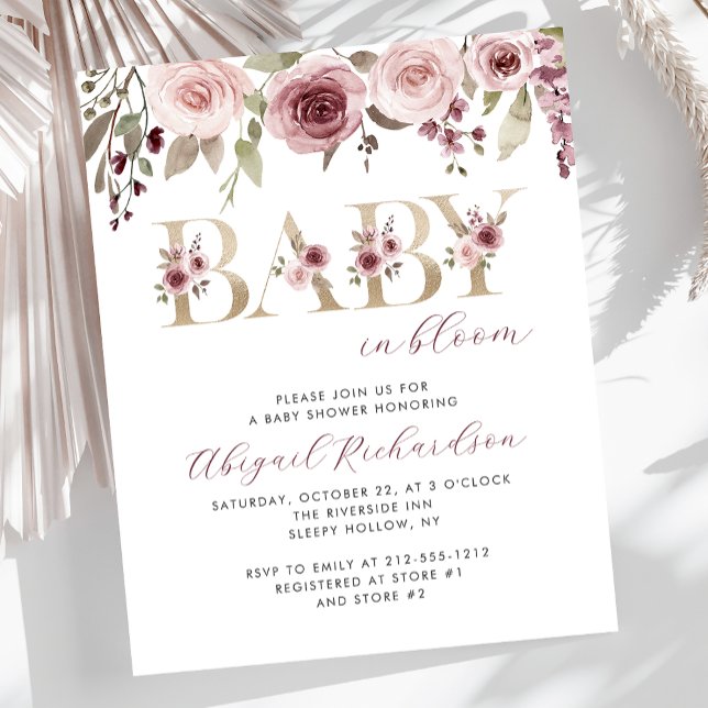 予算ベビー開花バーガンディ赤面ベビーシャワー (クリエイターアップロード済み)