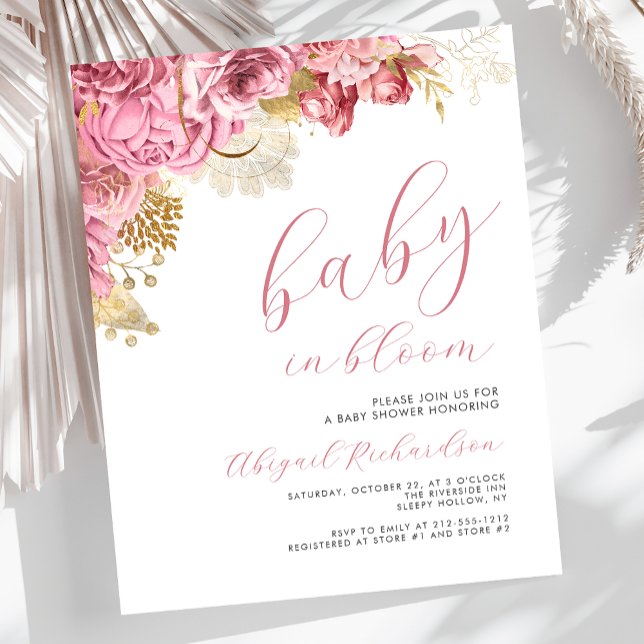 予算ベビー開花ピンクフローラ女の子ベビーシャワー (クリエイターアップロード済み)