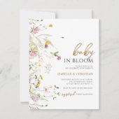 予算ベビー開花ワイルドフラワー素朴招待状 招待状 (正面)
