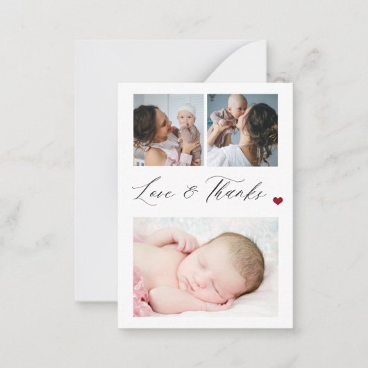 予算ベビー3エレガント写真感謝していコラージュ ノートカード (正面)