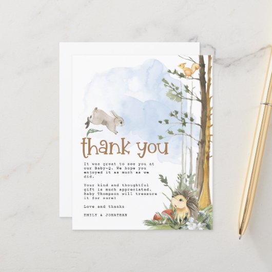 予算ベビーQバックヤードベビーシャワーありがとう (正面/裏面インサイチュ)