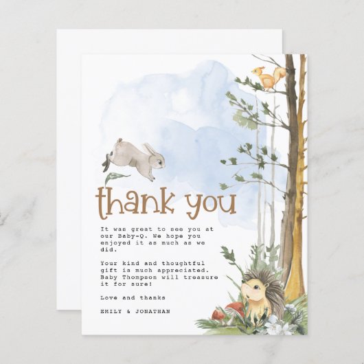 予算ベビーQバックヤードベビーシャワーありがとう (正面/裏面)