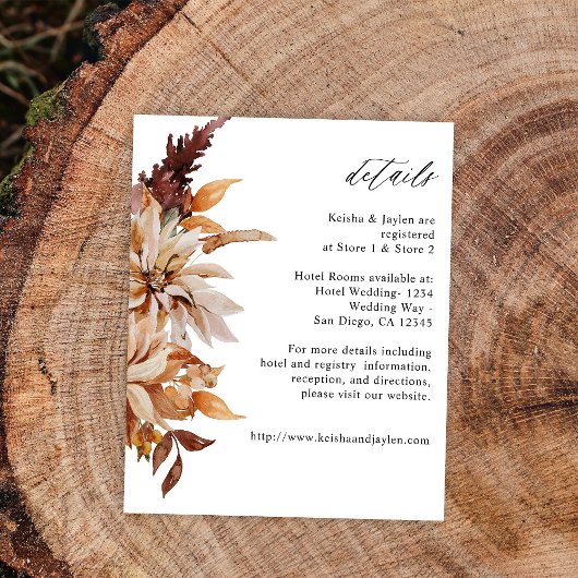 予算ベージュの秋の花柄 詳細 チラシ