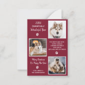 予算ペット年のレビュー犬3写真ホリデー ノートカード (正面)