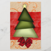予算ペーパークリスマスツリービジネスホリデーカード (正面)