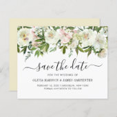 予算ホワイトフローラ秋の結婚式保存日付 (正面/裏面)