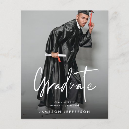 予算ホワイトブラシ卒業発表写真 チラシ (正面)