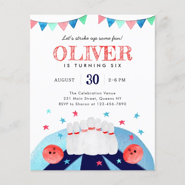 予算ボーリング誕生日パーティーいくつかのおもしろいをストライキ (正面)