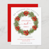 予算ポインセチアのクリスマスウェディング日付を保存 (正面/裏面)