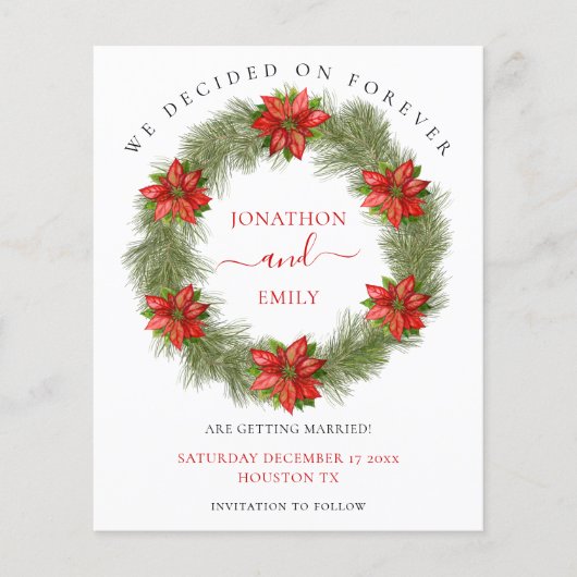 予算ポインセチアのクリスマスウェディング日付を保存 (正面)