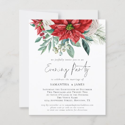 予算ポインセチアQRコード結婚の夕べパーティー (正面)