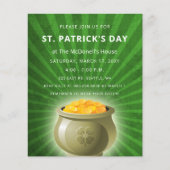 予算ポット金ゴールドSt patricks day招待状 (正面)