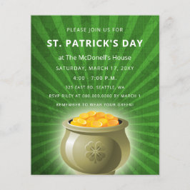 予算ポット金ゴールドSt patricks day招待状
