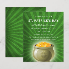 予算ポット金ゴールドSt patricks day招待状