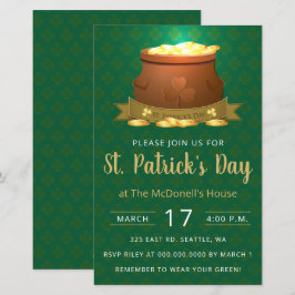 予算ポット金ゴールドSt patricks day招待状
