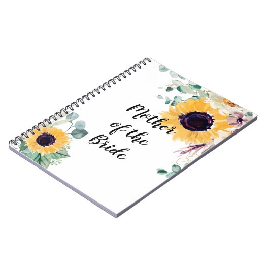 予算マザー新郎新婦ウェディングギフトサンフラワー ノートブック (左側)