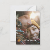 予算マスタードplaid 1写真クリスマスホリデー ノートカード (正面)