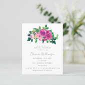 予算マゼンタフラワーブライダルシャワー招待 (スタンド正面)