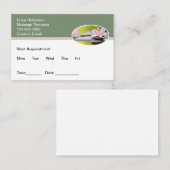 予算マッサージセラピーアポイントメント名刺 予約カード (正面/裏面)