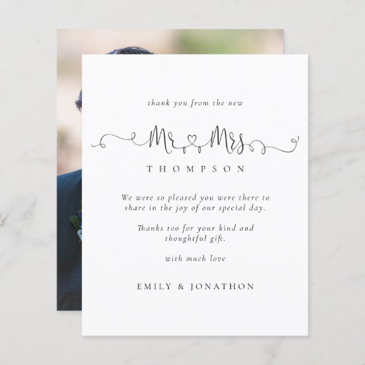 予算ミセスリングや輪スクリプト写真ウェディングサンキュー (正面/裏面)